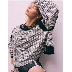 FP Movement by Free People Black and White Patterned Top